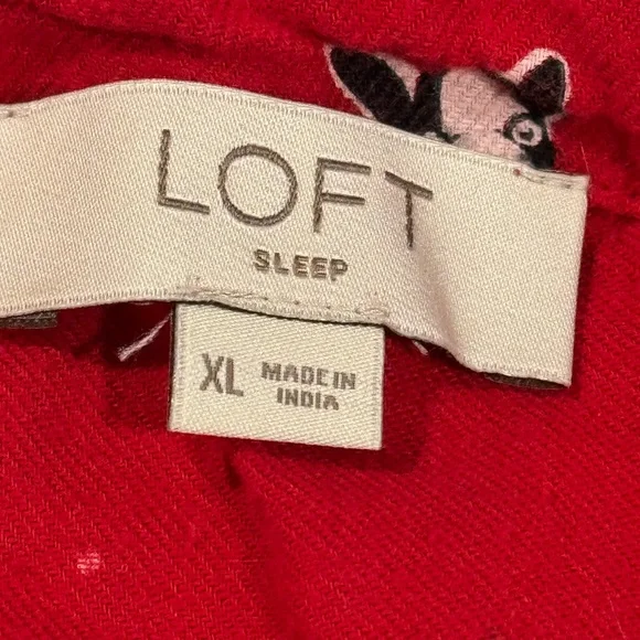 LOFT Red Dog Print Pajama Top - Picture 3 of 7